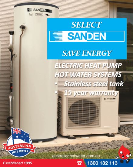 Sande Electric Heat Pump Hot Water Systems Advertisement